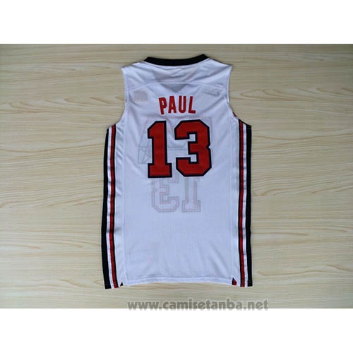 Camiseta USA 1992 Chris Paul #13 Blanco
